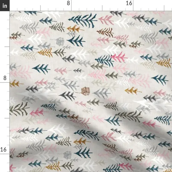 Various Fabrics by the Yard or Fat Quarter Pink Railroad Forest Adventure Outdoor Pine Fir Tree Custom Printed Fabric by Spoonflower {2}