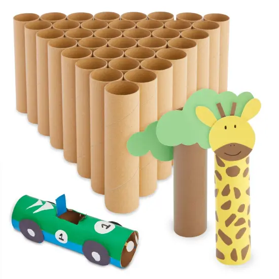 36 Brown Empty Paper Towel Rolls, Cardboard Tubes for Crafts, DIY Classroom Projects (1.6 x 5.9 In) {1}
