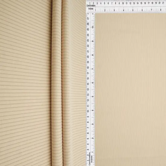 1 Yard Rayon Polyester Spandex 260 GSM Cupro Modal Double Knit Rib Fabric Soft 54" Width BEIGE {1}