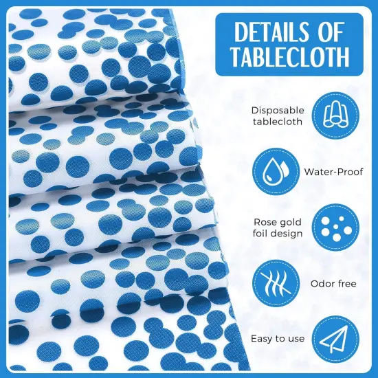 8 Pack Winter Baby Blue and White Tablecloths {3}