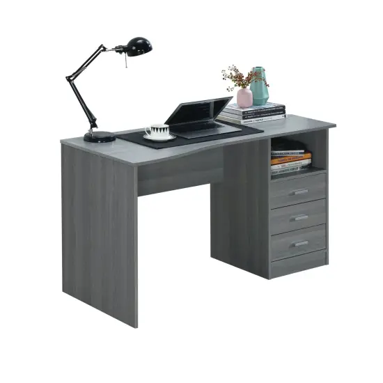 Techni Office Solutions 39" Gray Unique Techni Mobili Classic Computer Desk with Multiple Drawers {4}