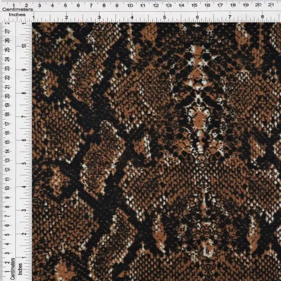1 Yard Polyester Spandex DTY Brush Snake Skin Print Animal Fabric 58/60" Width GREY {4}