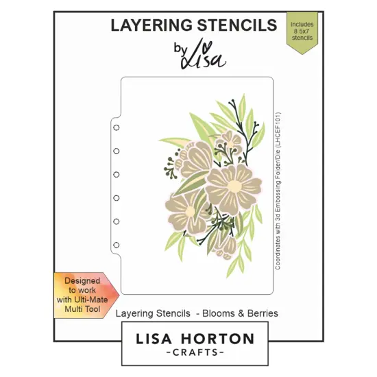 Lisa Horton Crafts Layering Stencils-Blooms And Berries {1}
