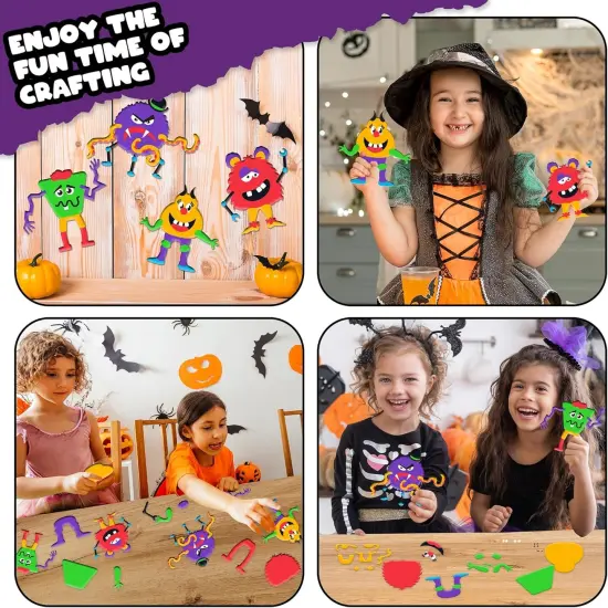 12 Sets -DIY Foam Monster Craft Kit, Mess-Free Arts and Crafts Activity for Kids {4}