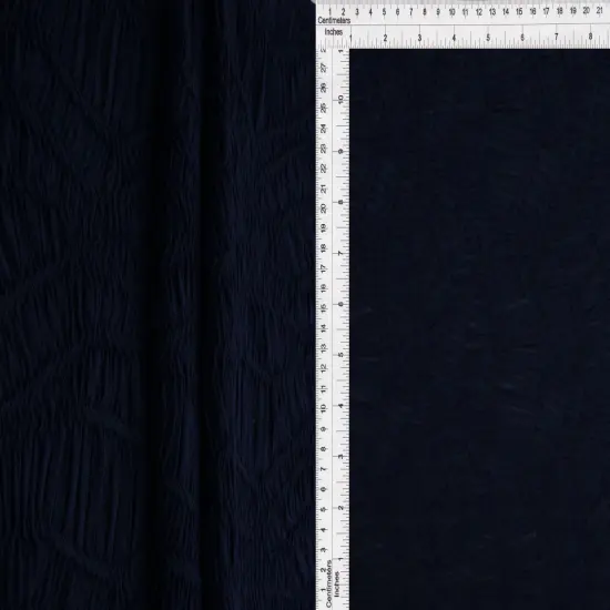 1 Yard Dusk Knit Jacquard Fabric Stretch Polyester Spandex 58/60 Inches Wide NAVY {1}