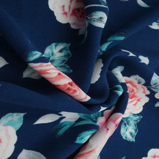 1 Yard CEY Printed Floral Flower Sublimation Fabric Lightweight Polyester 58/59 Inches Wide PEACH {7}