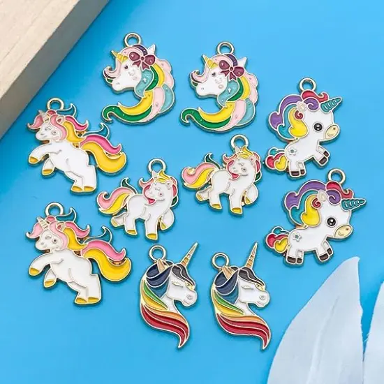 Enamel Cloud Charms, Set of 10 {3}