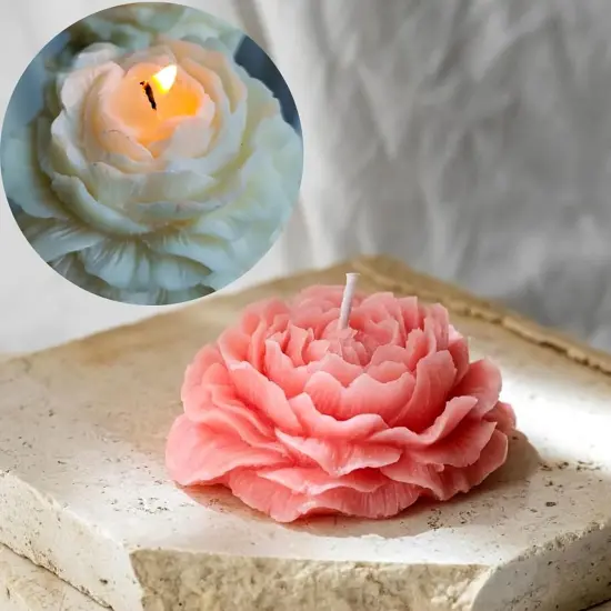 2 Pack Peony Candle Rose Tulip Silicone Wave Spiral Candle Mold {2}