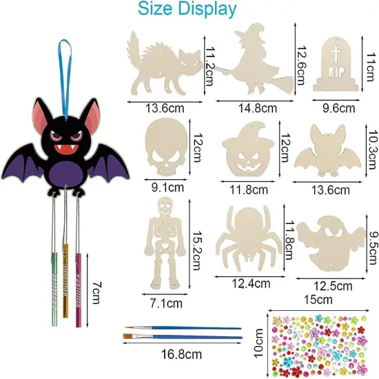 9pcs Halloween Crafts for Kids DIY Wind Chime Kit Halloween {2}