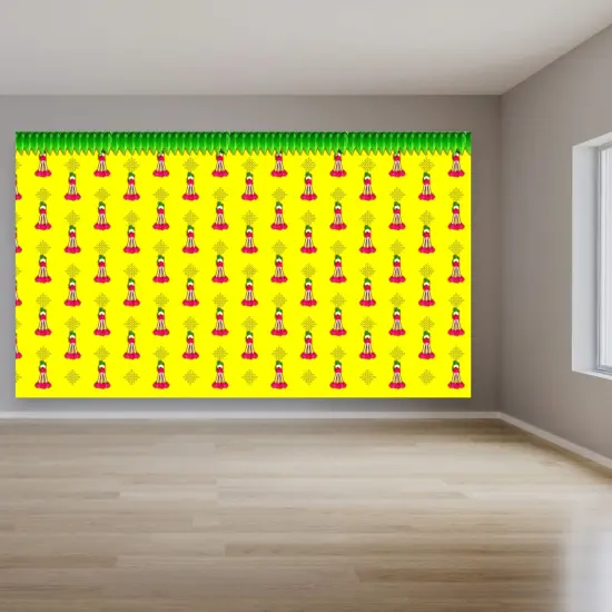 Yellow Tazzle Mango Leaf Backdrop, Pooja Backdrop Decoration, Indian Backdrop, Indian Decorations,housewarming Decor, Traditional Backdrop, Pooja Decoration {5}