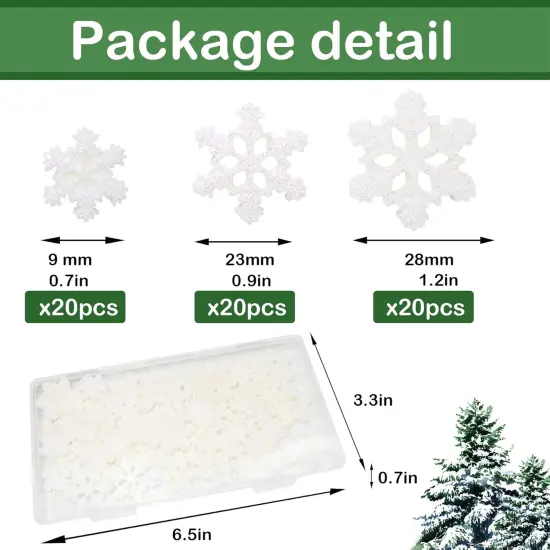 60 Pcs Small Snowflakes Christmas Embellishments {2}