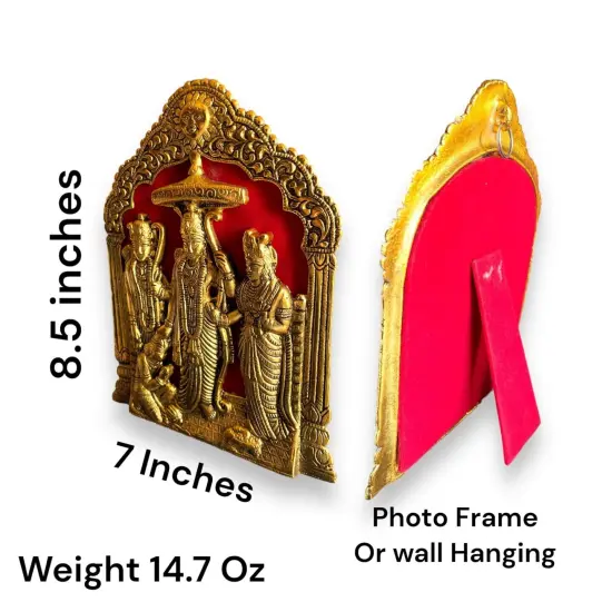 Ram Darbar Wall Hanging & Table Top Lord Rama Laxman Sita Hanuman Idol/statue for Pooja, Home Decor, Festivals, Diwali Gift Rama Idol Sculpture (alloy Metal Size 8.5 Inch) Silver {7}
