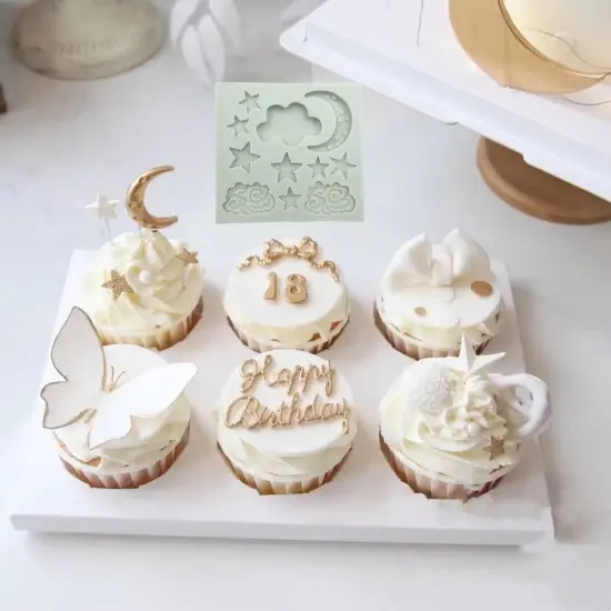 Star Moon Clouds Shaped Silicone Fondant Molds {2}