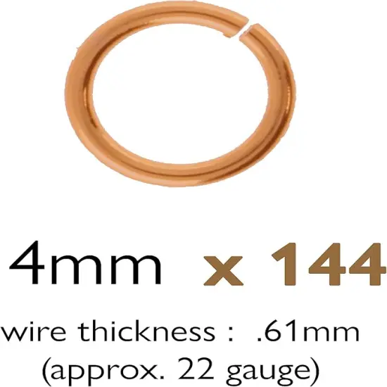 The Beadsmith Open Jump Rings &ndash; Wire Thickness, Findings for Making Keychains, Charms, Chain Mail and Body Jewelry Gold/5mm - 19 gauge {7}