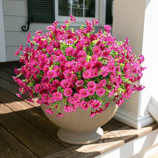 12 Bundles Faux Morning Glory &ndash; UV Resistant Artificial Flowers for Outdoor Porch & Yard Decor {6}