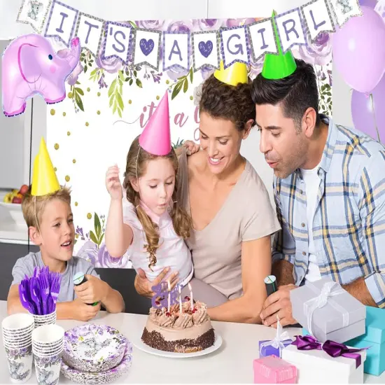 Elephant Girl Baby Shower Decorations {5}