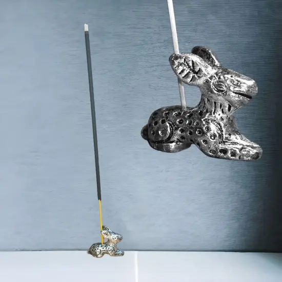 Minimalist German Silver Incense Stick Holder Agarbatti and Dhoop Ash Catcher Mess Free Incense Burner Tray for Temple Living Room Decoration Housewarming Gift {5}