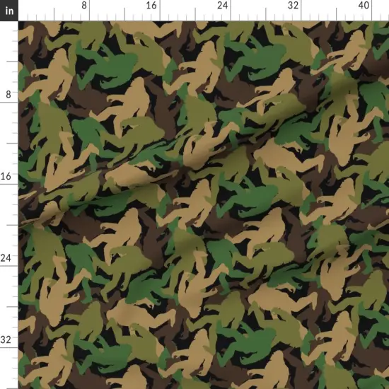 Various Fabrics by the Yard or Fat Quarter Bigfoot Camouflage Large Camo Sasquatch Big Custom Printed Fabric by Spoonflower {1}