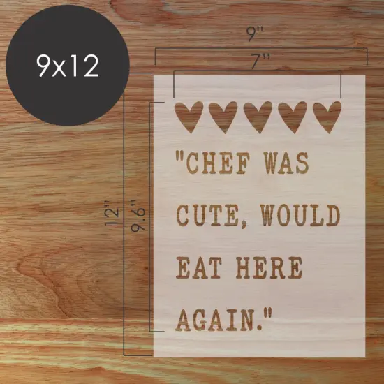 Chef Was Cute Poster Art Stencil | DIY Stencil | Chalkboard Stencil | Wall Art Stencil | Designer Stencils | {3}