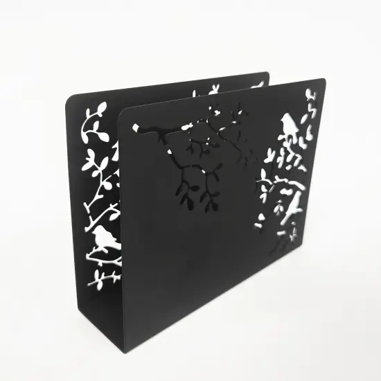 Mango Steam Songbird Tabletop Napkin & Letter Holder for Home, Kitchen, Restaurants Black {1}