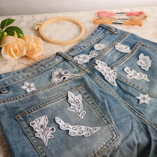 100Pcs Water Soluble Embroidery Stabilizers, Stick and Stitch (Flower, Pack of 2) {5}