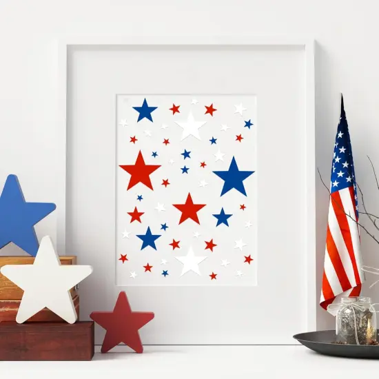 16 Pcs Reusable 4th of July Star Shape Stencils {3}