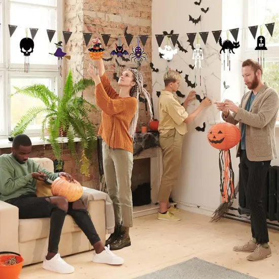 9pcs Halloween Crafts for Kids DIY Wind Chime Kit Halloween {5}