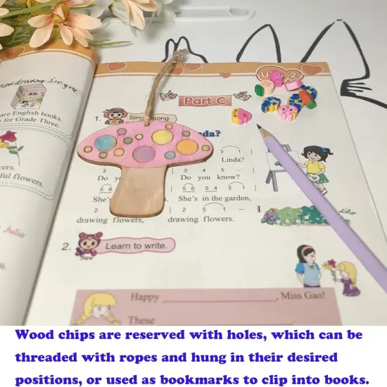 90PCS Unfinished Blank Wooden Cutouts Craft {3}