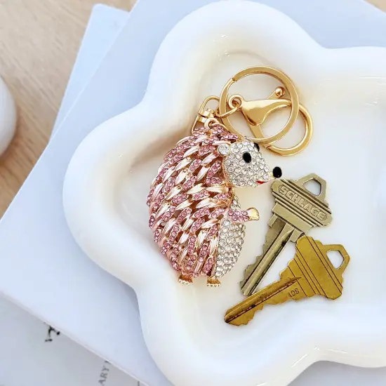 Wrapables Crystal Bling Keychain, Keyring Purse Handbag Pendant Charm, Rose Gold Hedgehog {6}