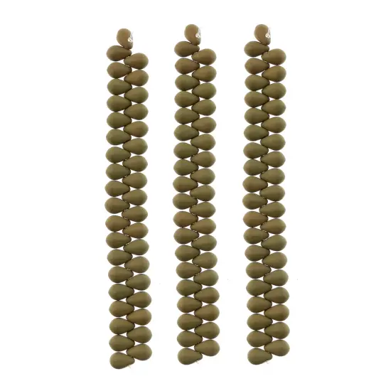 John Bead 114pcs 6x9mm Czech Glass White Alabaster Velvet Drop Bead Strands Khaki {3}