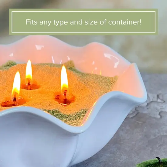 Green Unscented Sand Candles with Wicks {3}