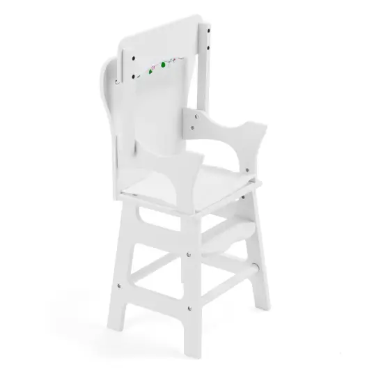 Badger Basket Doll High Chair with Padded Seat - White Rose {6}