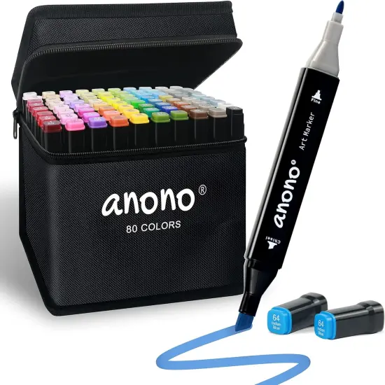 80 Colors Alcohol Markers Set {1}