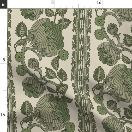 Various Fabrics by the Yard or Fat Quarter Olive Sage Floral Grandmillennial Leaf Stripe Arts And Crafts French Style English Garden Moody Floral Maximalist Modern Chintz Dark Botanical Custom Printed Fabric by Spoonflower {2}