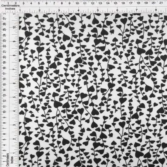 Heart Print DTY Knit Fabric 1 Yard Soft Stretch Lightweight 58/60" Wide IVORY {6}