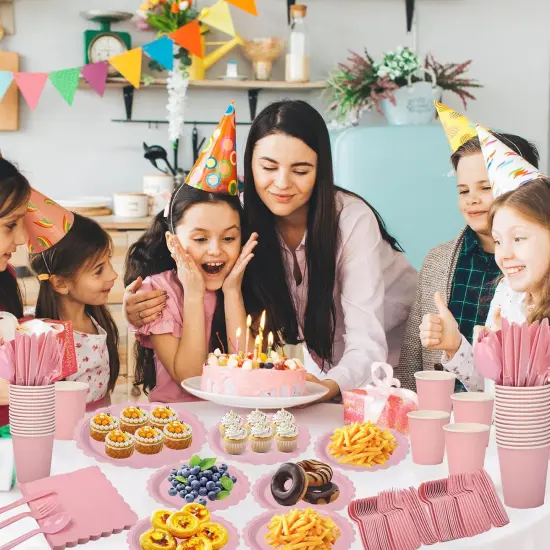 25 Pink Plates and Napkins Party Supplies {4}