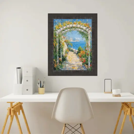 Contemporary Wood Grain Black Scoop Picture Frame 27x27 frame {4}