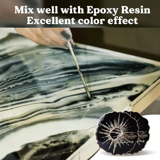 LET'S RESIN Black Epoxy Resin Pigment Paste,100ml High Concentrated Epoxy Resin Color Pigment for Resin Art, Opaque Resin Dye for Resin Painting, River Table, Resin Jewelry Making, Coaster {4}