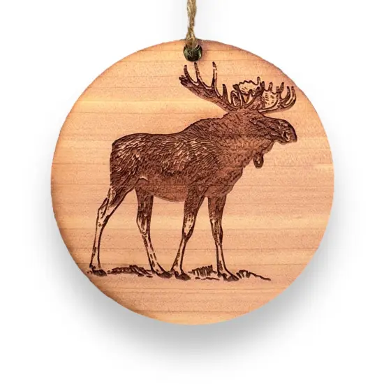 Moose - Cedar Ornament {1}