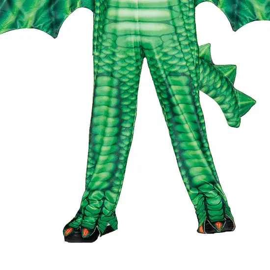 Toddler Green Dragon Printed Costume {4}