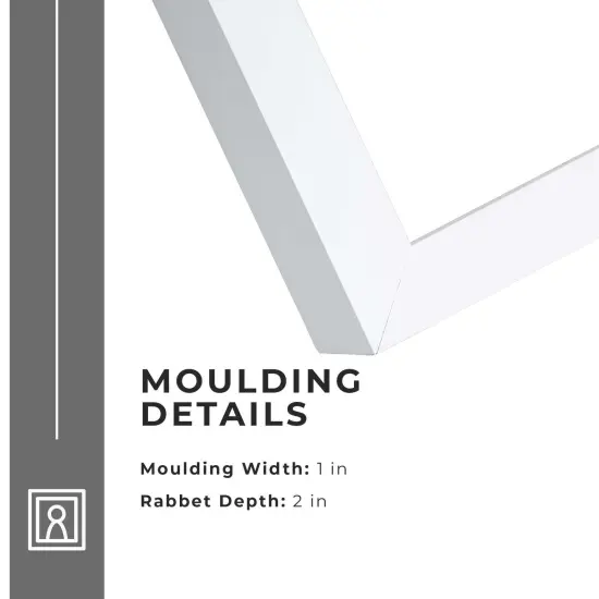 Shadow Box 1.75" Deep White Picture Frame - UV Acrylic, Foam Board Backing, Hanging Hardware {3}