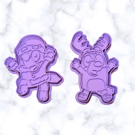 Bluey & Red Heeler Santa & Reindeer Christmas Edition cookie cutters {3}