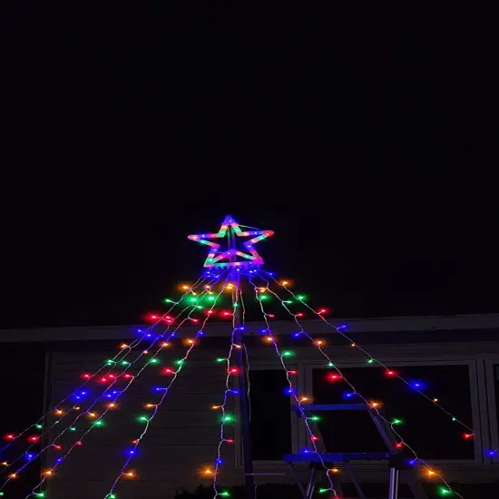 Outdoor Christmas Lights 344 LED Christmas Star String Lights Waterfall Tree Lights Waterproof Christmas Decorations Outdoor Indoor {5}