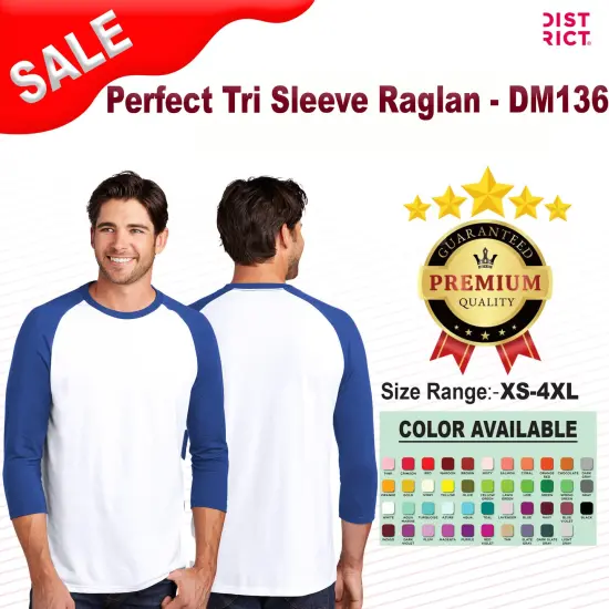 District&reg; Perfect Tri 3/4-Sleeve Raglan Red Frost/Grey Frost {2}