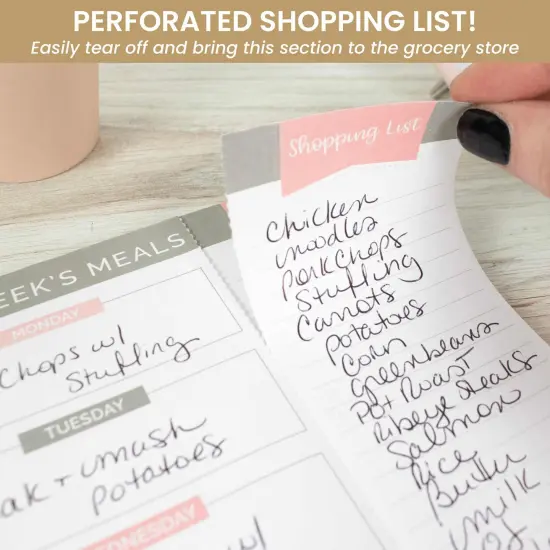 bloom daily planners Planning Pad, 6" x 9", Meal Planning Pad with Magnets, Pink & Grey {5}