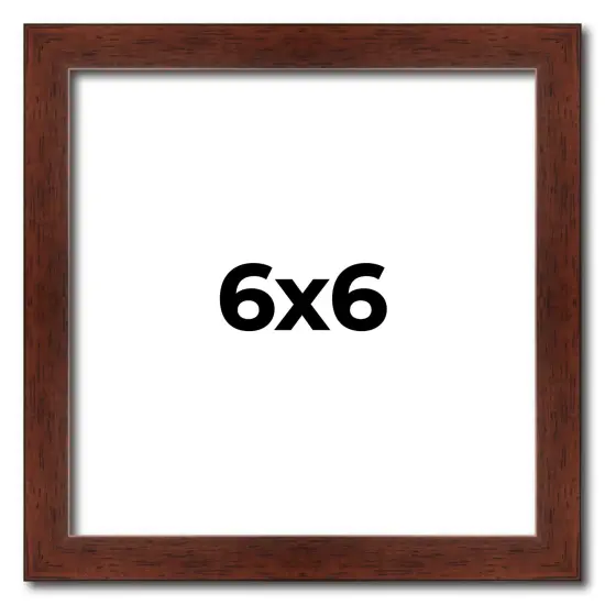 Square Classic Modern Brown Picture Frame - UV Acrylic, Foam Board Backing, Hanging Hardware {1}