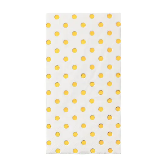 Durable White with Gold Dots Paper Dinner Napkins (600 Napkins) {1}