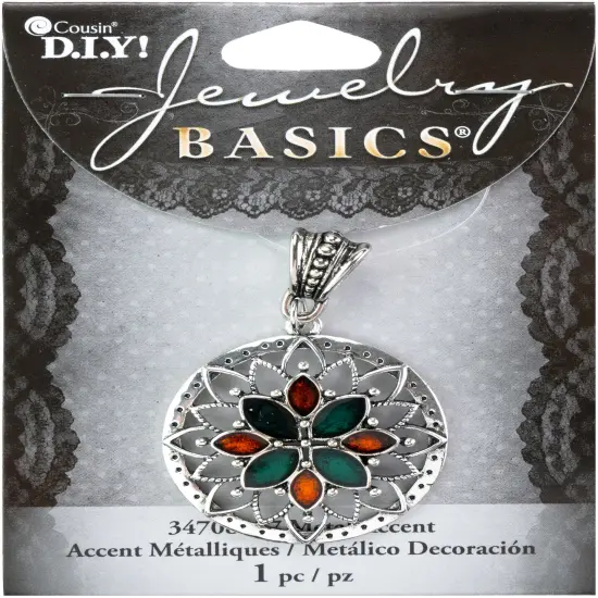 CousinDIY Jewelry Basics Metal Accent 1/Pkg-Silver Sunburst {1}