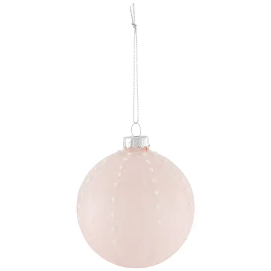 Northlight Snowflakes Glass Ball Christmas Ornaments - 3" (80mm) - Pink and White- 4ct {7}