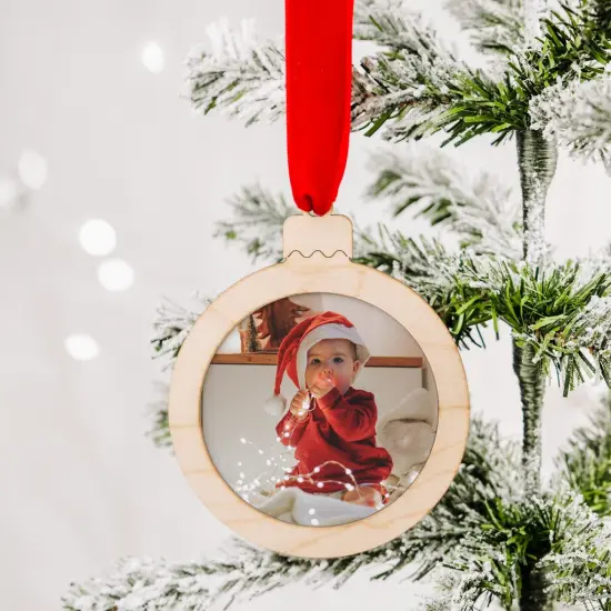 Christmas Round Picture Frame Ornament, 3" to 8" | Woodpeckers {4}